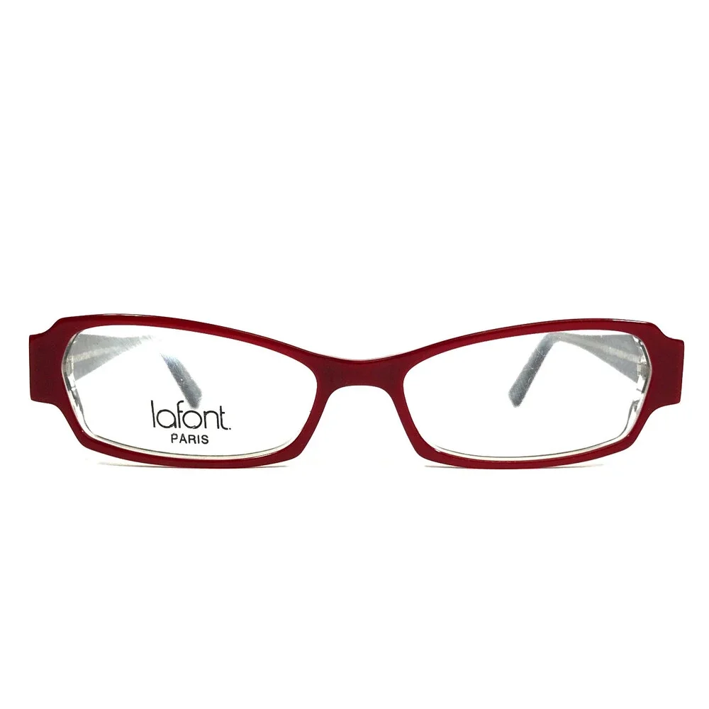 Jean Lafont Eyeglasses Frames NIKI 650 Black Red Rectangle Full Rim 50-14-142